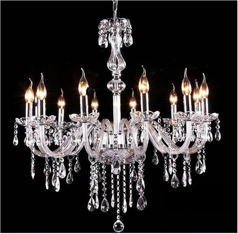 حديثة أنيقة الشفافة الشفافة chaners متعددة الأسلحة الأسلحة الأوروبية اختياري s de cristal chaner LED بدون مصباح الجدار الظل E14 ، chaners LED (5 أذرع) in Saudi Arabia