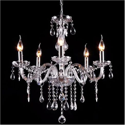 حديثة أنيقة الشفافة الشفافة chaners متعددة الأسلحة الأسلحة الأوروبية اختياري s de cristal chaner LED بدون مصباح الجدار الظل E14 ، chaners LED (5 أذرع) in Saudi Arabia
