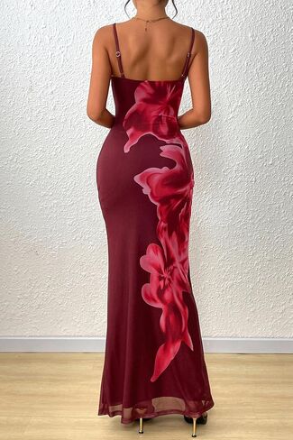 Prettygarden نساء الفساتين الصيفية 2025 الأنيقة السباغيتي الأشرطة المسائية ثوب الأزهار podycon maxi mesh sundress in Kuwait