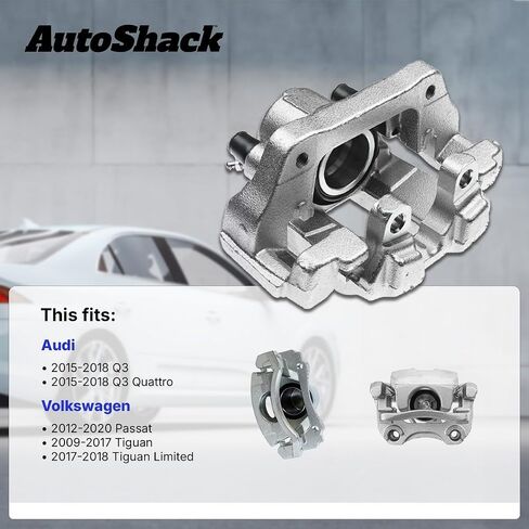 Autoshack Front Left Brake Cliper Assembly مع استبدال قوسين لعام 2009-2017 VW Tiguan 2012-2020 PACETAT 2017-2018 TIGUAN LIMITED 2015-2018 AUDI Q3 QUATTRO 2.0L AWD FWD SIDE BC30189 in Saudi Arabia