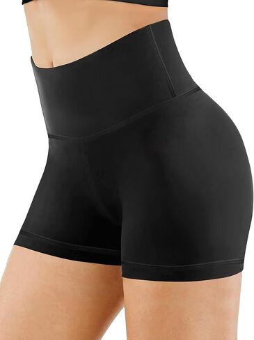 Buauty Spandex Shorts for Women High Waisted Yoga Booty Shorts Workout Biker Exercise Lounge Wear Home Cheerleader Dance Volleyball Outfits Safety Shorts for Under Dresses Skirt 2.5 3 Inch Pants Rose in Saudi Arabia