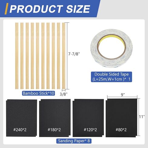 SCOTTCHEN Sanding Detailer Micro-Finishing Kit Sanding Detail Set for Sanding Wood, Metal & Plastics,80,120,180 & 240 Grit Sanding Paper,with Double Side Tape in Saudi Arabia
