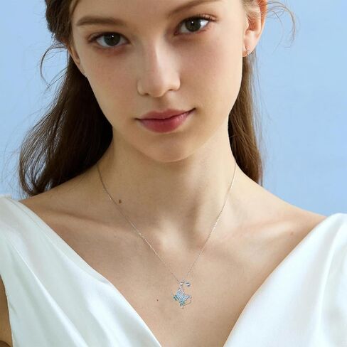 Texas Necklace 925 Sterling Silver Texas State Map Flag Pendant Hometown Bluebonnets Jewelry Texas Gifts for Women Love TX in Kuwait