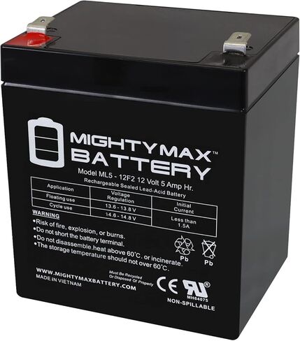 Mighty Max Battery 12V 5AH F2 SLA Pratice Battery for Hopkins Towing Solutions - 2 Pack in Saudi Arabia