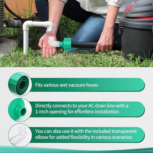 AC Drain Line Cleaner Tool – Wet Vac Attachment for Unclogging & Evacuating PVC AC Drain Lines, Universal Fit in Saudi Arabia