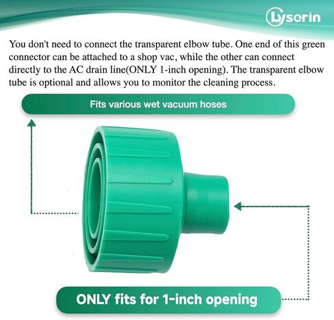 AC Drain Line Cleaner Tool – Wet Vac Attachment for Unclogging & Evacuating PVC AC Drain Lines, Universal Fit in Saudi Arabia