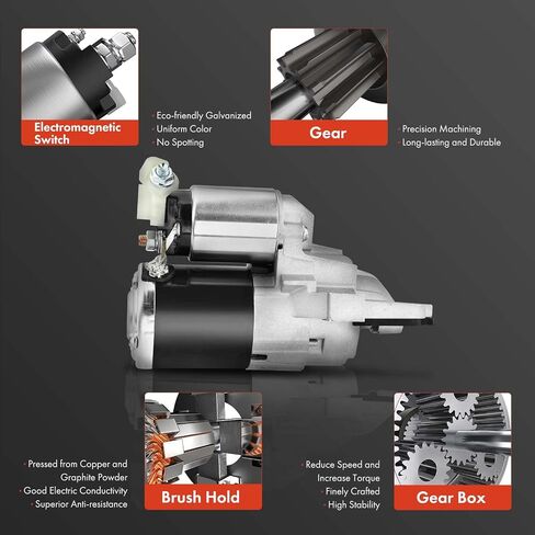 A-Premium Starter Motor متوافق مع MAZDA MX-5 MIATA 2006-2008 2.0L & MX-5 MIATA 2012-2015 2.0L ، 12V 1.4KW 11 أسنان في اتجاه عقارب الساعة ، استبدل# LFG118400 in Saudi Arabia