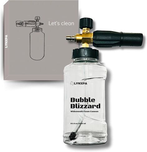 Bubble Blizzard Premium Foam Cannon للضغط الواسح ، وتصميم واضح شفاف واضح ، وزجاجة قابلة لإعادة التدوير بالكامل ، 1/4 بوصة QC ، 3300 رطل ، مثالية للسيارة والقوارب وغسل المنزل in Saudi Arabia