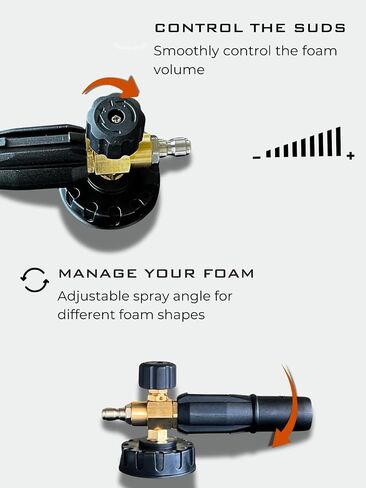 Bubble Blizzard Premium Foam Cannon للضغط الواسح ، وتصميم واضح شفاف واضح ، وزجاجة قابلة لإعادة التدوير بالكامل ، 1/4 بوصة QC ، 3300 رطل ، مثالية للسيارة والقوارب وغسل المنزل in Saudi Arabia