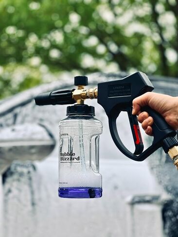 Bubble Blizzard Premium Foam Cannon للضغط الواسح ، وتصميم واضح شفاف واضح ، وزجاجة قابلة لإعادة التدوير بالكامل ، 1/4 بوصة QC ، 3300 رطل ، مثالية للسيارة والقوارب وغسل المنزل in Saudi Arabia