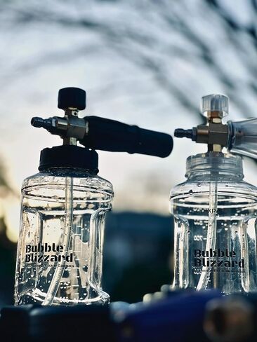 Bubble Blizzard Premium Foam Cannon للضغط الواسح ، وتصميم واضح شفاف واضح ، وزجاجة قابلة لإعادة التدوير بالكامل ، 1/4 بوصة QC ، 3300 رطل ، مثالية للسيارة والقوارب وغسل المنزل in Saudi Arabia