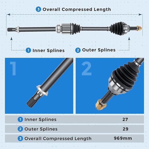 Front Right CV Axle Shaft Passenger Side for 2007-2013 Nissan Altima 2.5L with Automatic CVT Transmission Excluding Hybrid in Saudi Arabia