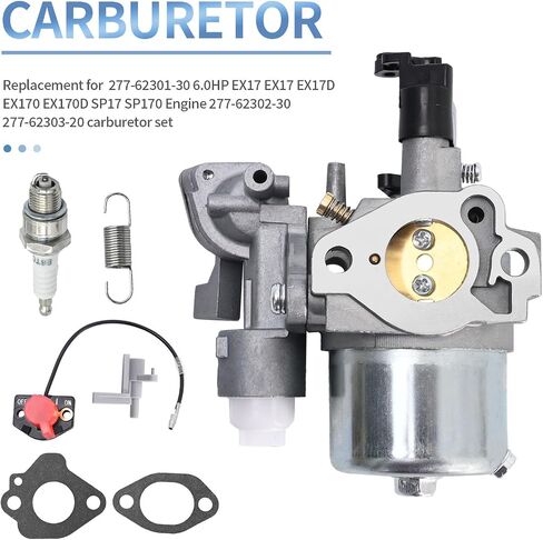 277-62302-30 Carburetor Tune up Kit Replacement for Subaru Robin 6.0hp EX13 EX17 EX17D EX170 EX170D SP17 SP170O verhead Cam Engine, 277-62301-30 277-62301-50 Carb in Kuwait