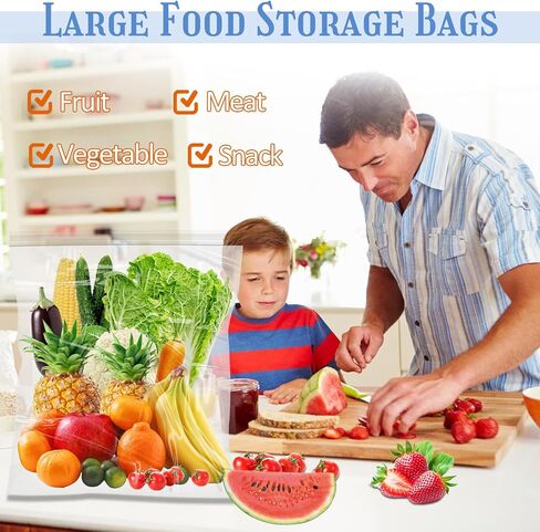 15 PCS Large Ziplock Bags for Storage,18x24 Inches 5 Gallon Ziploc Bags for Storing Fruits, Vegetables, Clothes, Shoes, Bread, Snacks Flavor in Saudi Arabia