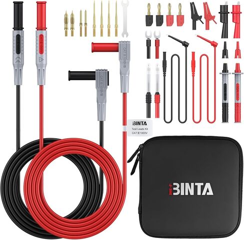 BINTA 25PCS Silicone Multimeter Test Leads Kit with Test Probes Replaceable Probes Set 4PCS Large/Medium Alligator Clips Test Hook, Professional Leads Set for Digital Electrical Multimeter Testing in Saudi Arabia