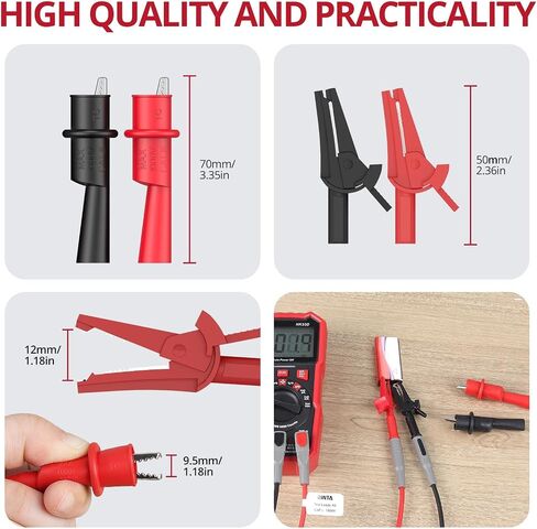 BINTA 25PCS Silicone Multimeter Test Leads Kit with Test Probes Replaceable Probes Set 4PCS Large/Medium Alligator Clips Test Hook, Professional Leads Set for Digital Electrical Multimeter Testing in Saudi Arabia