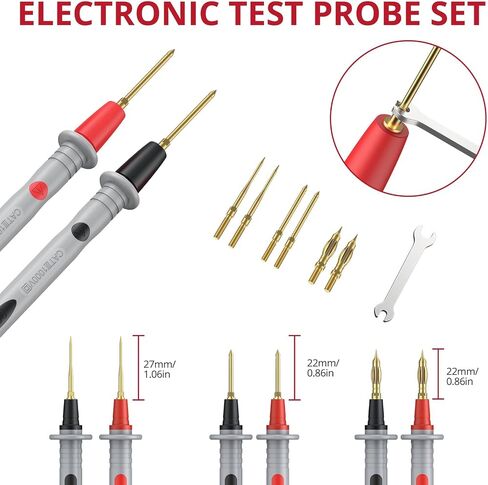 BINTA 25PCS Silicone Multimeter Test Leads Kit with Test Probes Replaceable Probes Set 4PCS Large/Medium Alligator Clips Test Hook, Professional Leads Set for Digital Electrical Multimeter Testing in Saudi Arabia