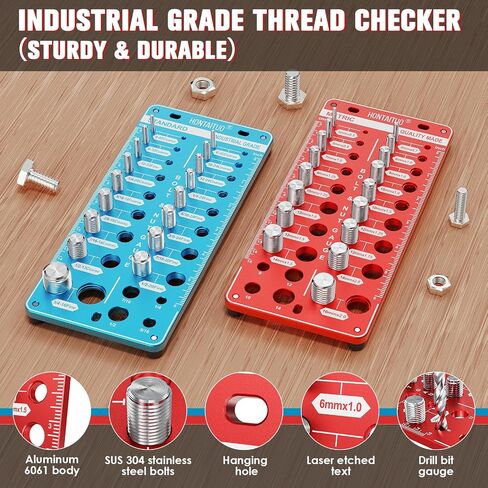 Nut and Bolt Thread Checker Standard and Metric,Bolt Size and Thread Gauge (34 Thread Checker) in Saudi Arabia
