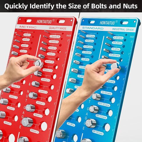 Nut and Bolt Thread Checker Standard and Metric,Bolt Size and Thread Gauge (34 Thread Checker) in Saudi Arabia