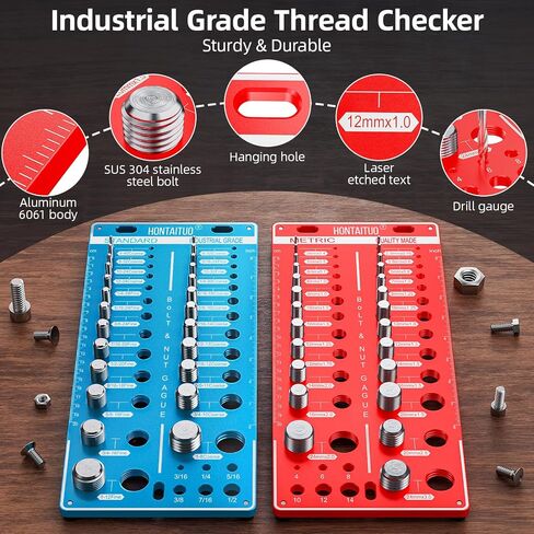 Nut and Bolt Thread Checker Standard and Metric,Bolt Size and Thread Gauge (34 Thread Checker) in Saudi Arabia