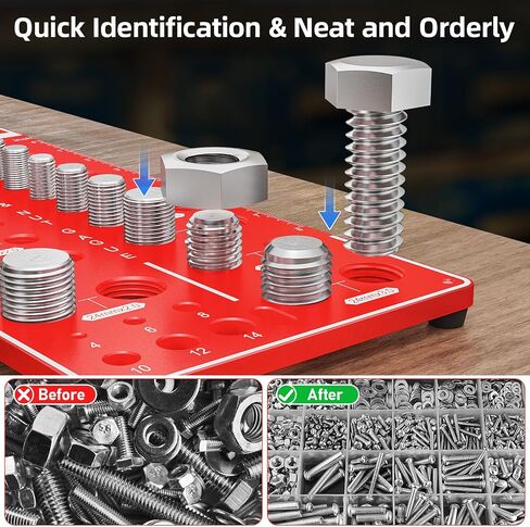 Nut and Bolt Thread Checker Standard and Metric,Bolt Size and Thread Gauge (34 Thread Checker) in Saudi Arabia