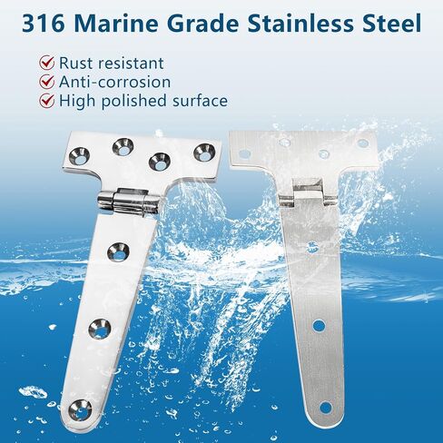 316 Stainless Steel Boat Hatch Hinges,4inchx 2inch (100 X 50 mm) Polished Marine Hinge,Marine Boat Hatch Heavy Duty Hinges with Screws,for Boats, Yachts, Doors, Deck,Windows, Cabinets (2 Pack) in Saudi Arabia