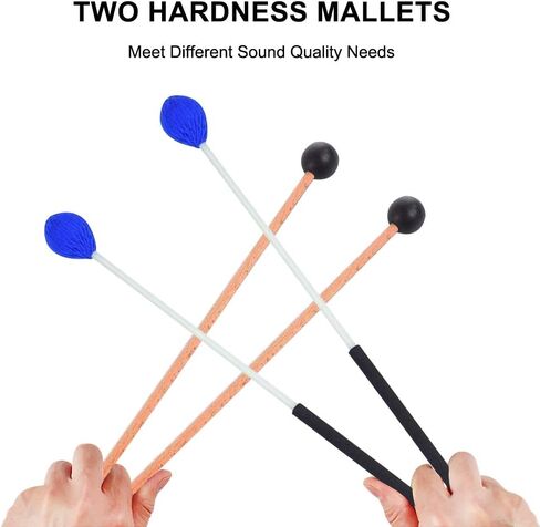 Marimba Mallets Glockenspiel Sticks 1 Pair Medium Hard Yarn Head Marimba Mallets,1 Pair Felt Head Timpani Mallet and 1 Pair Rubber Mallets Sticks for Percussion Bass Timpani Instrument Bell in Saudi Arabia