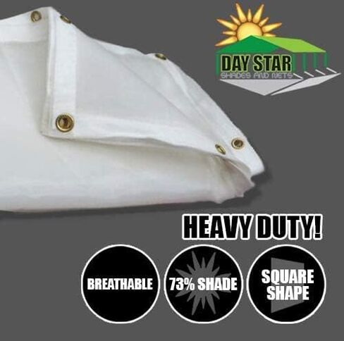 (White) Super Heavy Duty Mesh Tarp Net Sail Sun Shade Awning and Fence Screen Patio and Canopy Cover (8' x 10') Finished Size 7'.6 X 9'.6 in Saudi Arabia