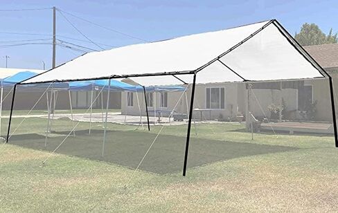 (White) Super Heavy Duty Mesh Tarp Net Sail Sun Shade Awning and Fence Screen Patio and Canopy Cover (8' x 10') Finished Size 7'.6 X 9'.6 in Saudi Arabia