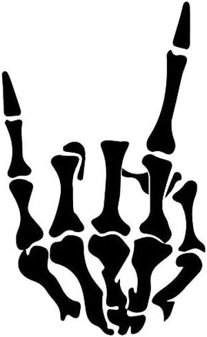 Rock On Skeleton Hand Left Rock and Roll Horns Up Vinyl Decal Sticker for Car SUV Truck … (4.5, Black) in Saudi Arabia