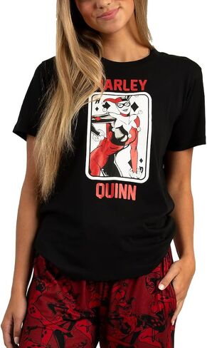 BioWorld Harley Quinn البالغين الصغار ملابس النوم مع مجموعة قصيرة من الأكمام وسراويل النوم in Saudi Arabia