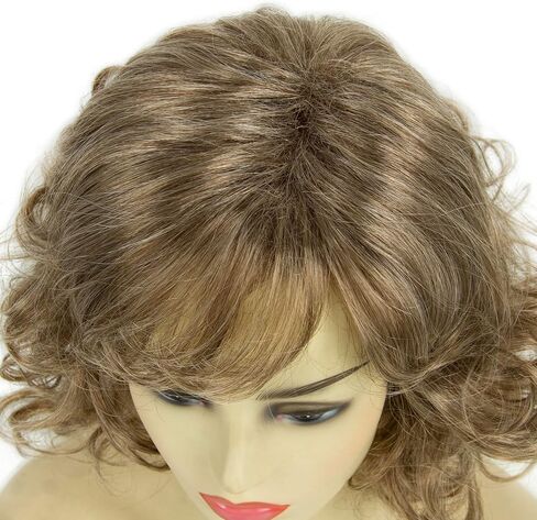 المستعارين الفضي الأبيض القصيرة المجعد للنساء مقاومة للحرارة الشعر الاصطناعي موجة شعر مستعار للسيدة العجوز السيدة كلوز شعر مستعار (أبيض) in Kuwait