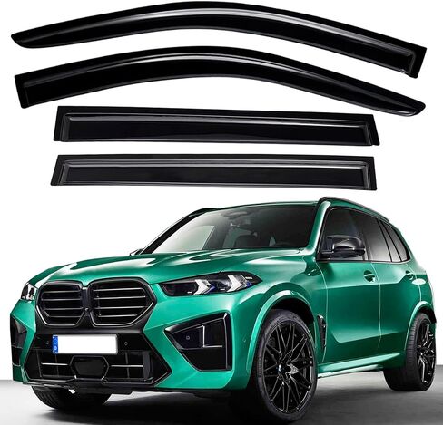 Lightronic Extra Durable Outside Mount Auto Vent Window Visor, Fits 2019-2023 BMW X5, UV Protection Rain Guard, Smoke Original Wind Deflector, No-Drill Easy Install, 4-Pcs in Saudi Arabia