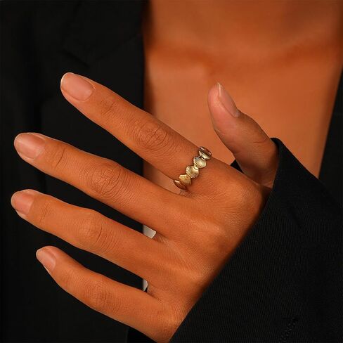HUASAI Gold Seashell Starfish Shell Ring Dainty Beachy Statement Rings for Women Non Tarnish Summer Jewelry for Women Beach Accessories Vacation Party Summer Stuff in Saudi Arabia