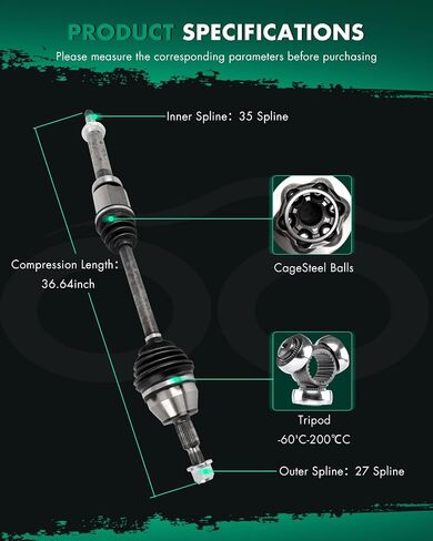 Scitoo Front Riture CV Axle Sheaft Assembly 2014-2016 for Ford Transit Connect 66-2352 in Kuwait