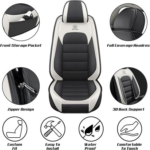 Full Set for BMW X5 Seat Covers 2001-2025, Waterproof Nappa Leather Car Seat Protector, Anti-Slip & Comfortable Car seat Cover (Black) in Kuwait