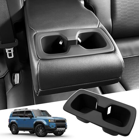 2Row Cup Holder Compatible with Toyota Land Cruiser 250 Prado J250 LC250 2024 2025 Accessories,Insert Drink Trunk Organizer Cup Holder Inserts Replacement Interior Silicone Black(2 Row) in Kuwait