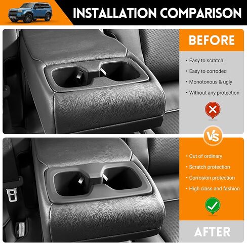 2Row Cup Holder Compatible with Toyota Land Cruiser 250 Prado J250 LC250 2024 2025 Accessories,Insert Drink Trunk Organizer Cup Holder Inserts Replacement Interior Silicone Black(2 Row) in Kuwait