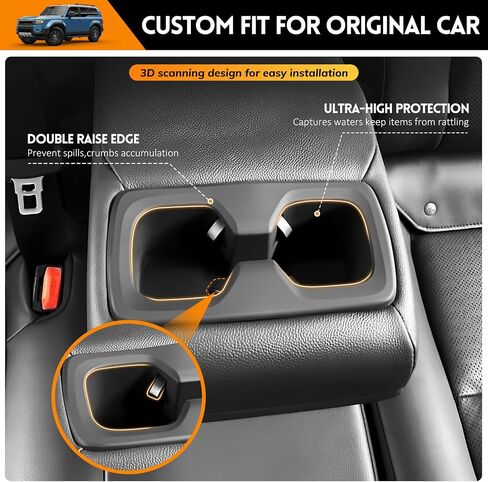 2Row Cup Holder Compatible with Toyota Land Cruiser 250 Prado J250 LC250 2024 2025 Accessories,Insert Drink Trunk Organizer Cup Holder Inserts Replacement Interior Silicone Black(2 Row) in Kuwait