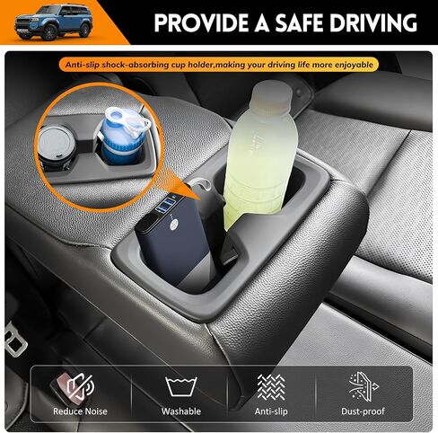 2Row Cup Holder Compatible with Toyota Land Cruiser 250 Prado J250 LC250 2024 2025 Accessories,Insert Drink Trunk Organizer Cup Holder Inserts Replacement Interior Silicone Black(2 Row) in Kuwait