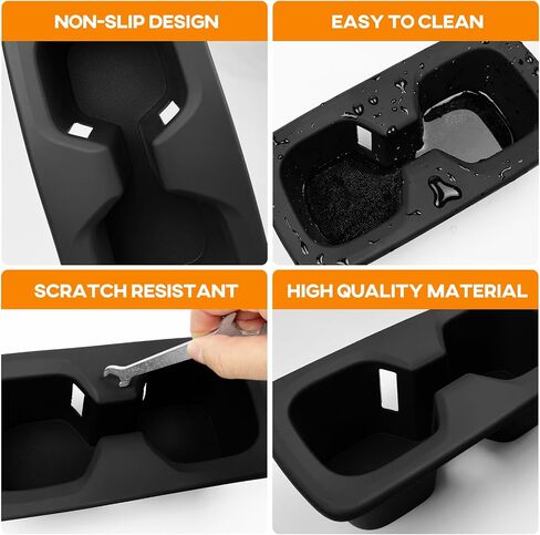 2Row Cup Holder Compatible with Toyota Land Cruiser 250 Prado J250 LC250 2024 2025 Accessories,Insert Drink Trunk Organizer Cup Holder Inserts Replacement Interior Silicone Black(2 Row) in Kuwait