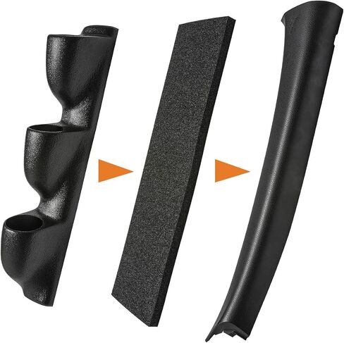 GlowShift Universal RHD Black Triple Gauge Guge - يناسب أي طراز/طراز - محرك اليد اليمنى - ABS Plastic - مقاييس 2-1/16 "(52 مم) إلى مركبة A -Pillar's in Saudi Arabia