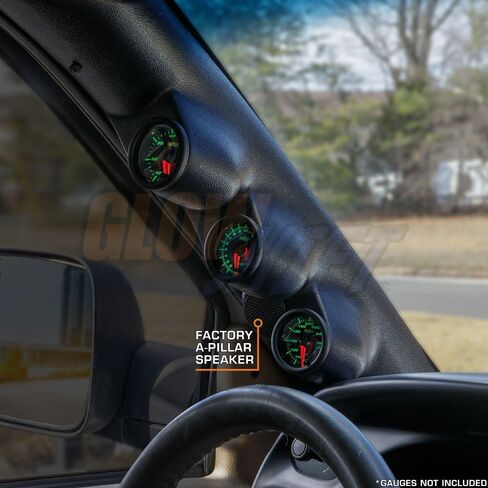 Glowshift Black Triple Pare Gauge Pod متوافق مع Dodge Ram Cummins 1500 2500 3500 1998-2002 - GAUGES ABS Plastic ABS (3) 2-1/16 "(52 مم) in Saudi Arabia