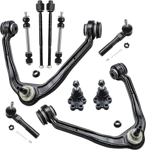 Detroit Axle - RWD Front End 10pc مجموعة تعليق من أجل 99-06 Silverado Sierra 1500 Chevy GMC ، 2 أذرع التحكم العليا 2 مفاصل الكرة السفلية 4 in Saudi Arabia