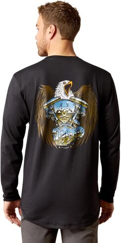 ARIAT MENME REBAR Workman Chrome Moto Eagle T-Shirt in Saudi Arabia