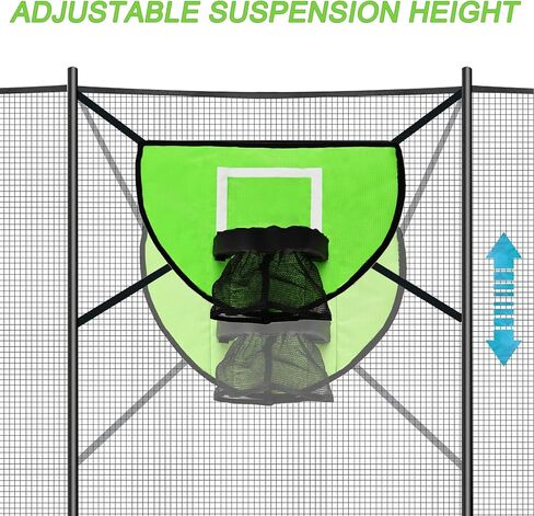 Trampoline Basketball Hoop with Pump and Mini Ball, Waterproof, Sunscreen Soft Materials, Easy to Assemble Sturdy for Dunk Fit, Trampoline Accessory of Trampoline and All Ages, Blue in Saudi Arabia