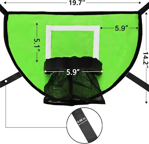 Trampoline Basketball Hoop with Pump and Mini Ball, Waterproof, Sunscreen Soft Materials, Easy to Assemble Sturdy for Dunk Fit, Trampoline Accessory of Trampoline and All Ages, Blue in Saudi Arabia