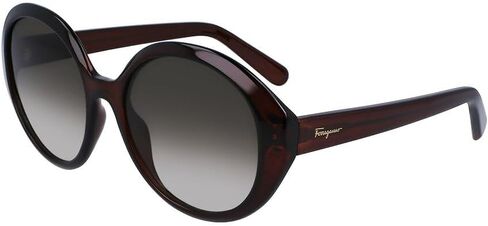Salvatore Ferragamo Grey gradient Oval Ladies Sunglasses SF1067S 210 57, Crystal Brown in Saudi Arabia