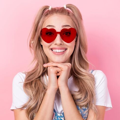 28 حزمة نظارة شمسية على شكل قلب للنساء نظارات قلب بلا عاجزة ، غروز غروز ، نظارة شمسية اللون للحفلة in Kuwait
