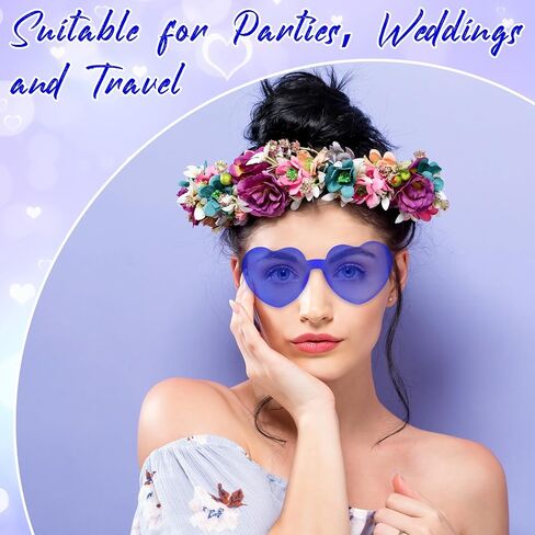 28 حزمة نظارة شمسية على شكل قلب للنساء نظارات قلب بلا عاجزة ، غروز غروز ، نظارة شمسية اللون للحفلة in Kuwait